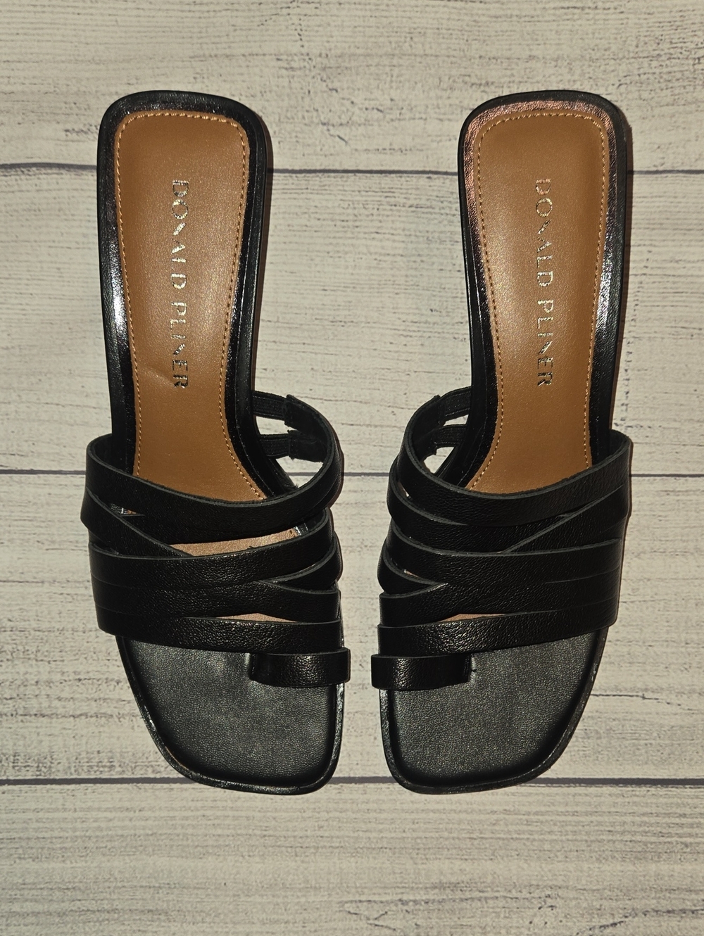 Donald Pliner Dayvi Leather Sandals Black Size 7.5